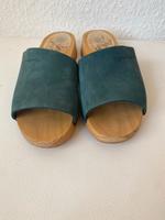 Gudrun Sjödén Holzclogs Pantoletten, Gr. 39 Petrol Velours Leder Nürnberg (Mittelfr) - Mitte Vorschau