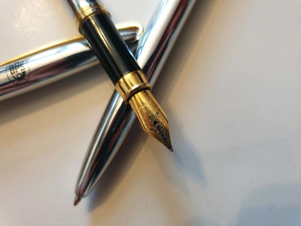 Schreibset DPG Füller Iridium Kugelschreiber Metall Glanz in Tamm