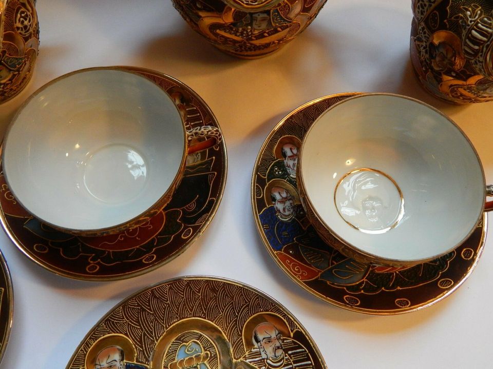 handbemaltes plastisches japanisches Porzellan Tee-Set SELTENHEIT in Stralsund