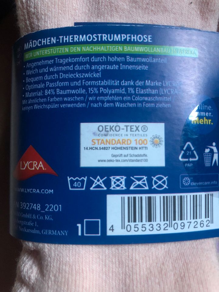 Strumpfhose thermo 98/104 in Syke