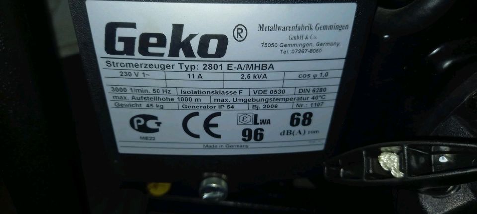 Stromerzeuger Geko 2,5 kVA in München