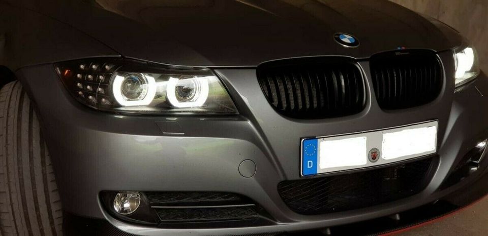 Xenon 3D DRL Angel Eyes Scheinwerfer schwarz für BMW 3er E90 91 in Calden