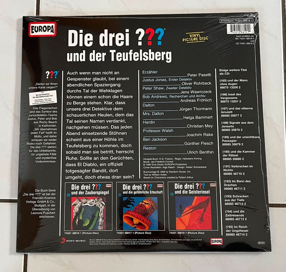 NEU+OVP Vinyl LP Die drei Fragezeichen ??? 19 und der Teufelsberg in Aspach