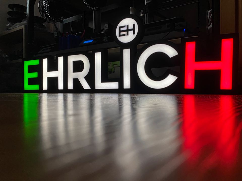 LED Banner / Name / Schriftzug / Logo / Leuchtreklame / 3D Druck in Ransbach-Baumbach