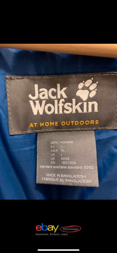 Winterjacke Herren Jack Wolfskin blau Größe L in Neustadt an der Aisch