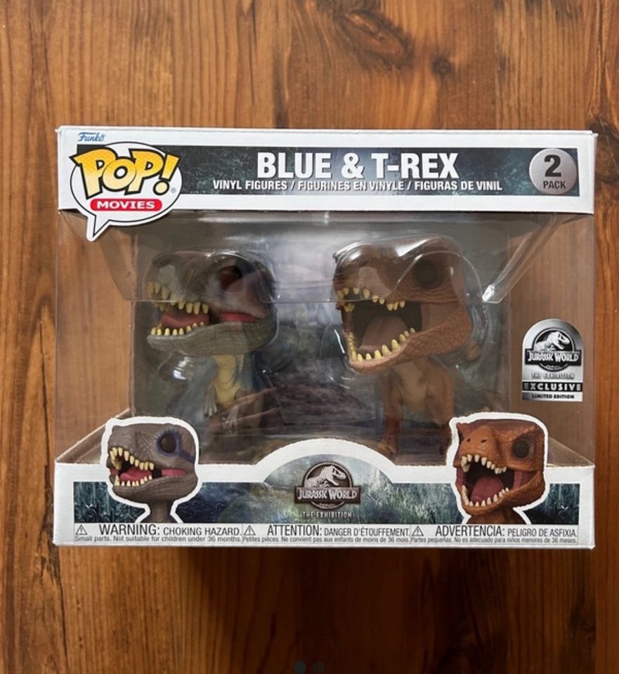 Funko Pop Set Jurassic World Blue & T-Rex in Much