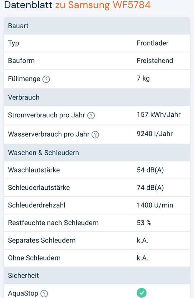 Waschmaschine Samsung in Bünde