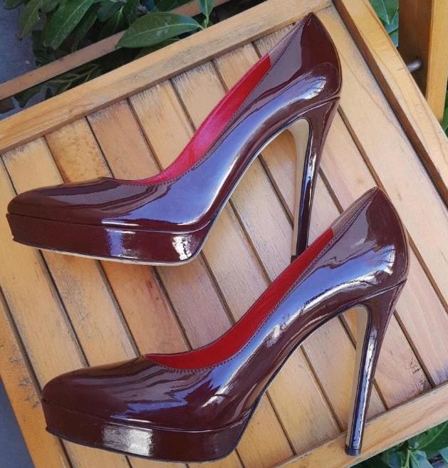 Dolce&Gabbana damen High Heels gr.38,5 burgunderrot, Lackleder in Frankfurt am Main