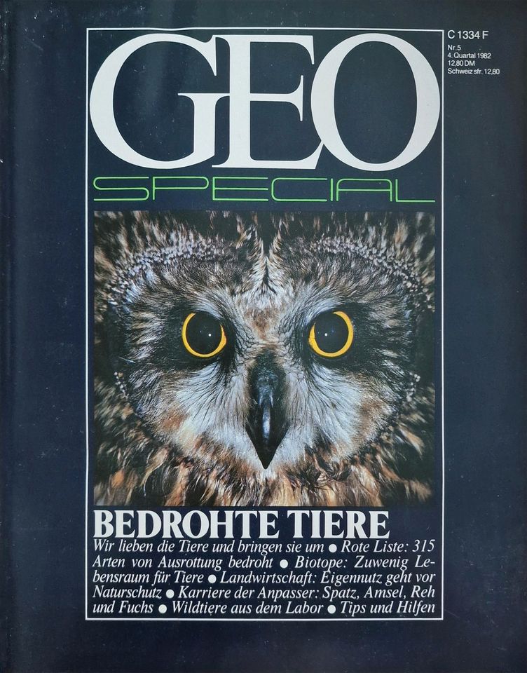 Magazin GEO SPECIAL bedrohte Tiere Ausgabe 1982  C 1334 F / Heft in Berlin