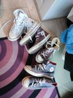 Converse Schuhe Gr. 37 weiß Bordeaux jeans Hessen - Dieburg Vorschau