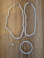 925er Silber weiße Perlenkette, Anhänger und Armband Bayern - Püchersreuth Vorschau