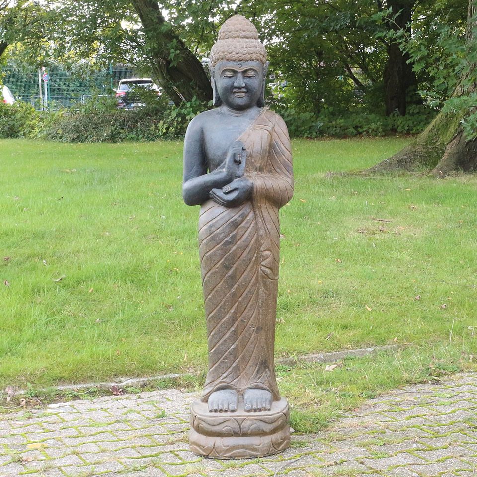 Buddha Stein Statue Gartenfigur stehend Greenstone Chakra 152 cm in Bochum