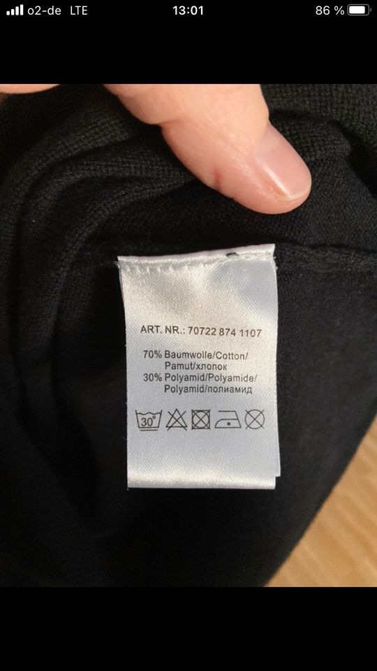 Strickkleid schwarz Satinschleife L 42 Zagora in Grafenau