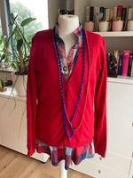 ♥️ Benetton Strickjacke Feinstrick rot M Baumwolle Bayern - Finning Vorschau
