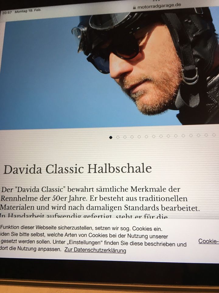 Davida Classic Halbschale / Helm / S56 in Seeshaupt