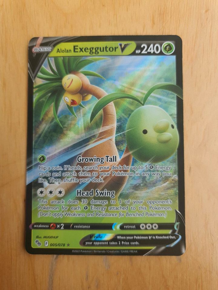 Pokemon Holo V-Karte, "Alolan-Exeggutor V", engl., original in Steinhöring