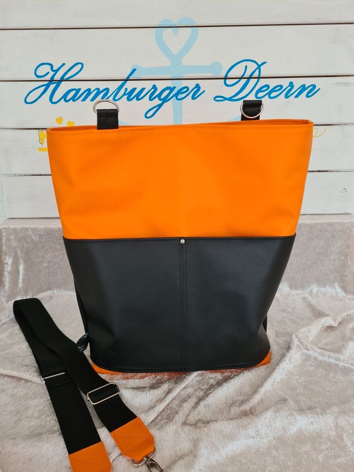 Umhängetasche „Flippo“ orange schwarz / Gurtbandtasche in Hamburg