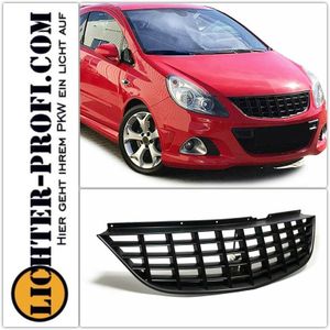 Kühlergrill Sportgrill Gitter Front Grill ohne Emblem Schwarz für Opel  Corsa E