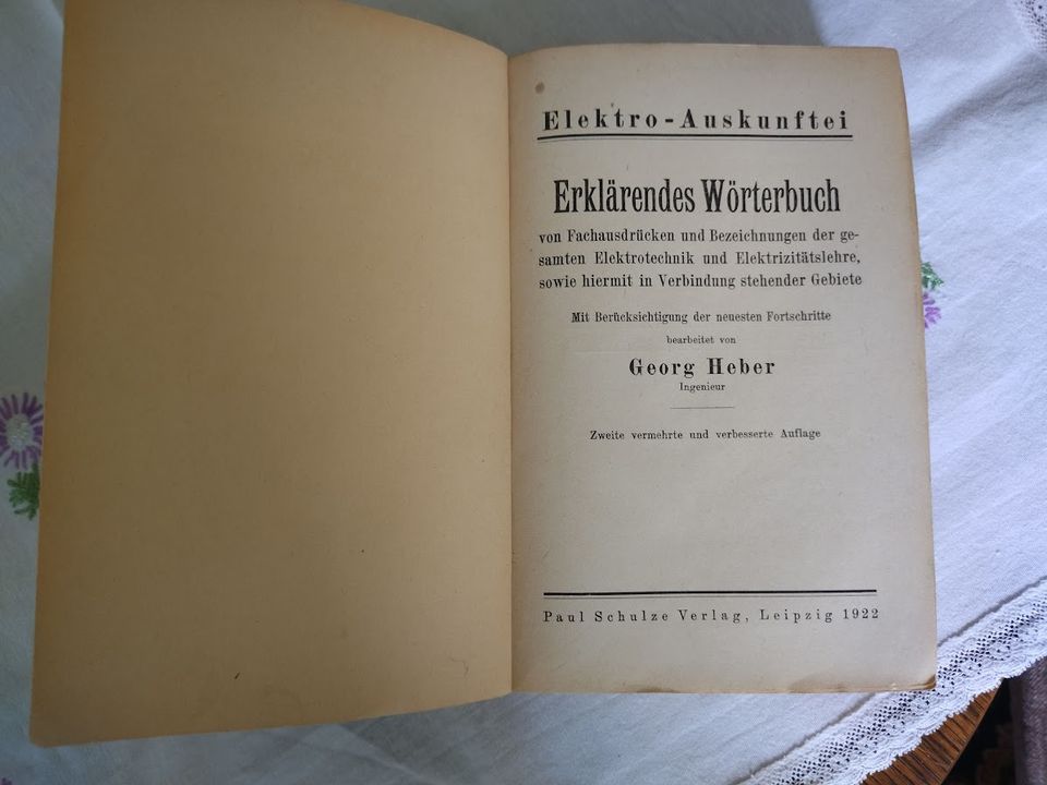 Fachbuch 1922 / Elektro-Auskunftei / Fachausdrücke Elektrotechnik in Dresden