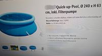 Quick Up Pool blau inklusive Filterpumpe, ca. 240 x H 63 cm Ø NEU Essen - Altenessen Vorschau