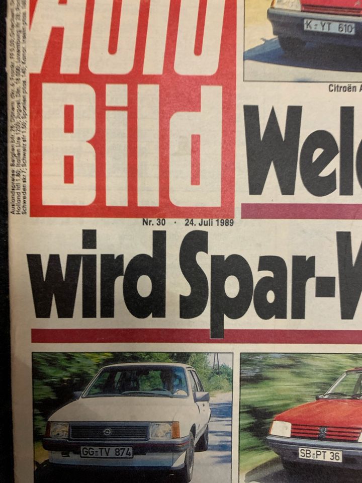 Auto Bild 24.7.1989 Citroen AX Fiesta Corsa Peugeot 205 Polo Audi in Hildesheim