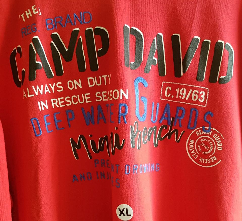 Orig. Camp David - Herren Sweatshirt mit Kapuze - in rot - XL in Jülich