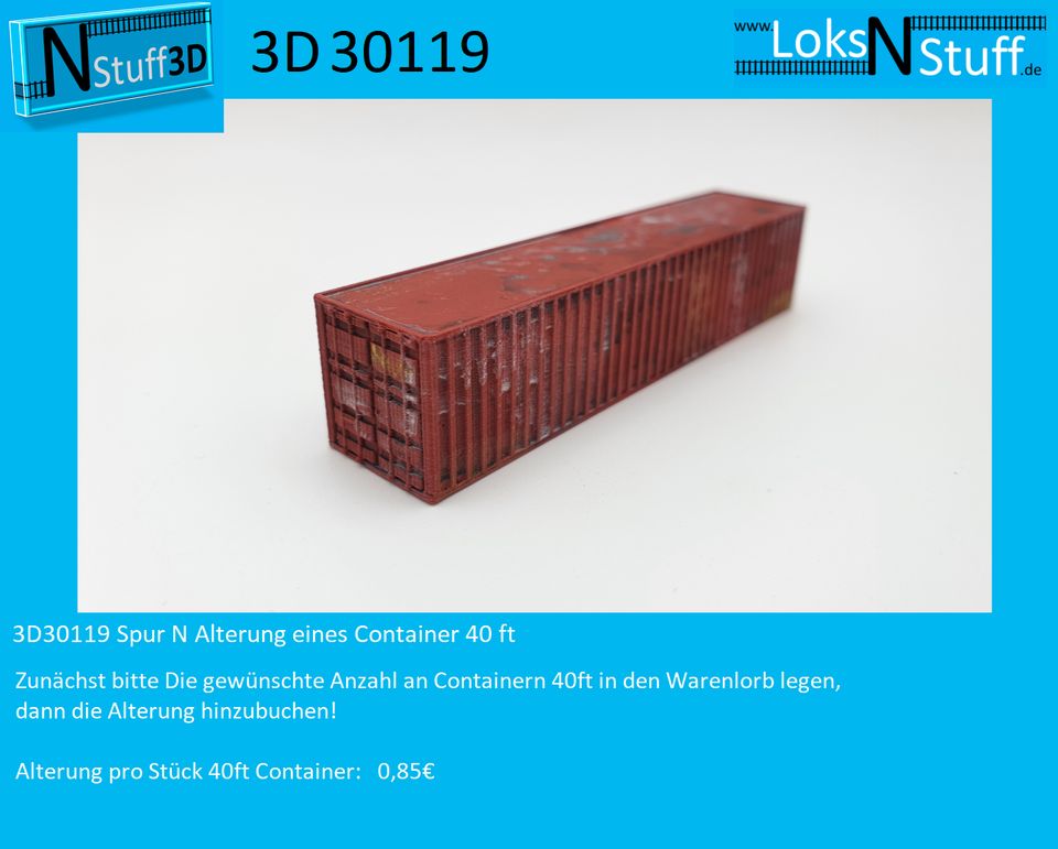 3D37000 Spur N 10x Container 40 ft B-Ware mit Produktionsmängeln in Eschwege