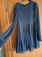 dunkelblaues Glitzer langarm Tüll Kleid Größe 1XL Nordrhein-Westfalen - Telgte Vorschau