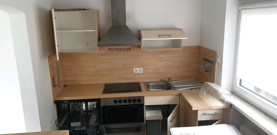 Helle Küche mit Elektrogeräten Backofen Kühlschrank Spülmaschine in Tettnang