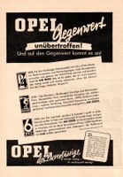 Opel Oldtimer Werbung Reklame-Anzeige 1936 Vintage-Deko Baden-Württemberg - Schopfheim Vorschau