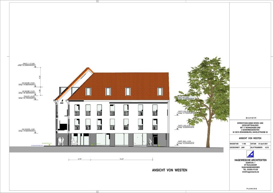 WE 11 Neubau 4 Zimmer-Wohnung 130 m² ab 01.07.2024 hochenergetische Architektur in Oranienburg