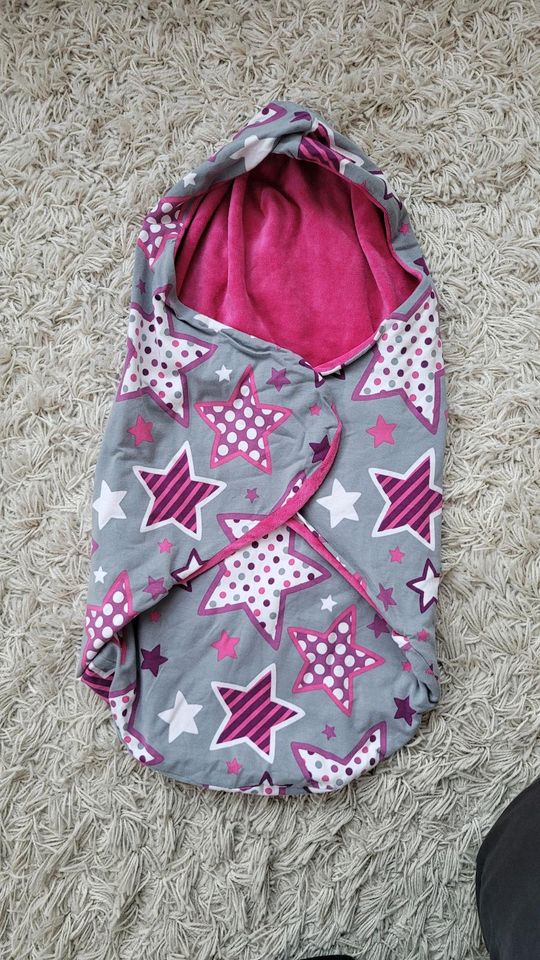 Babyschale Einschlagdecke, pink, Sterne, kuschelig, Handmade in Ostfildern