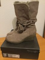 Tamaris Stiefel Boots grau beige taupe gefüttert 40 Keilabsatz Niedersachsen - Langenhagen Vorschau