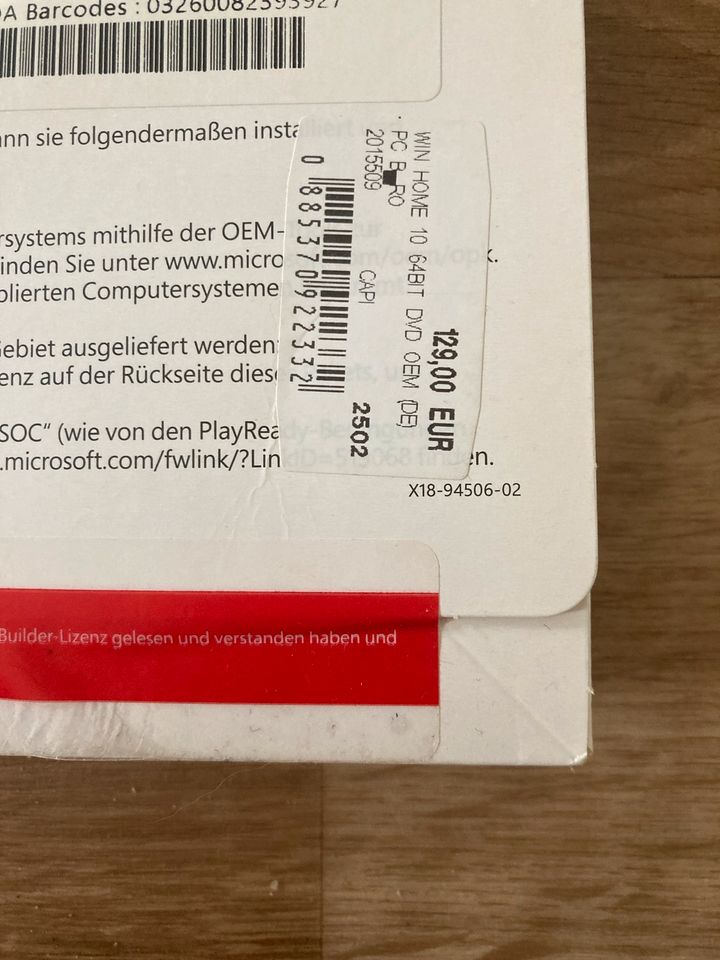 Windows 10 64 Bit original verpackt in Greifswald
