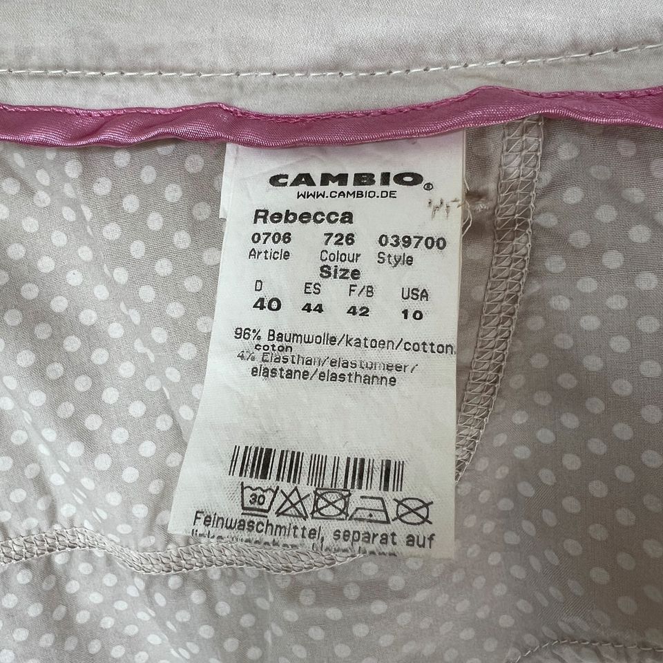 Cambio creme 7/8 Jeans Rebecca Damen Hose Baumwolle Gr. 40 in Hesedorf 