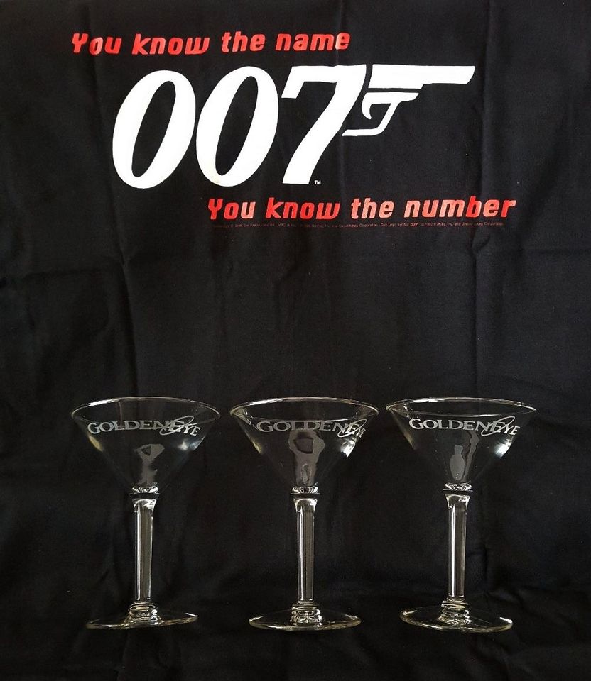 007 - GOLDENEYE, 3 Martini-Gläser, orig. Premierengläser, RAR!!!! in Hamburg