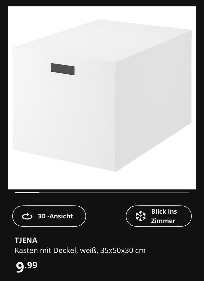 4x NEU & OVP: IKEA Tjena Karton Box Deckel 35x50x30 weiß in Rüthen