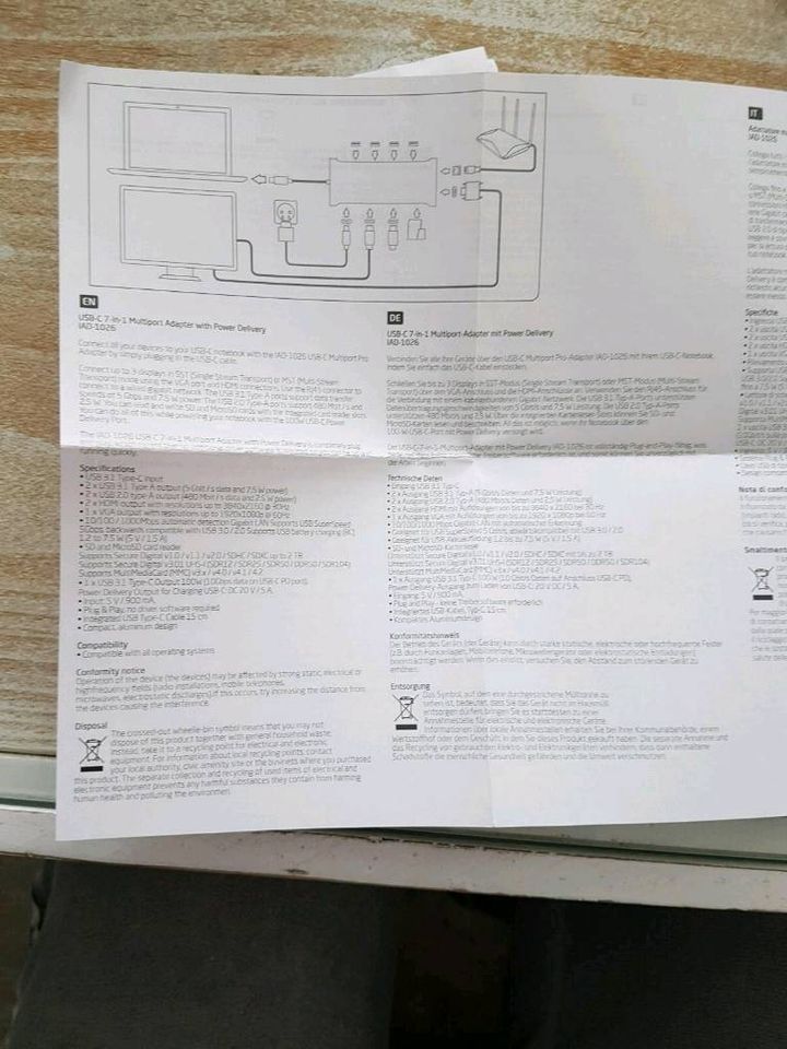 usb-c 7-in-1 multiport hub adapter with power delivery in Haimhausen