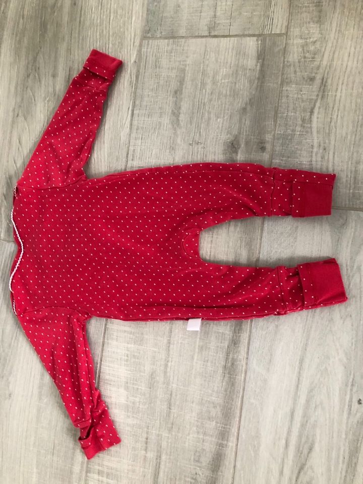 Schlafanzug Pyjama für Babys Kanz Größe 56 Klappbündchen in Tecklenburg