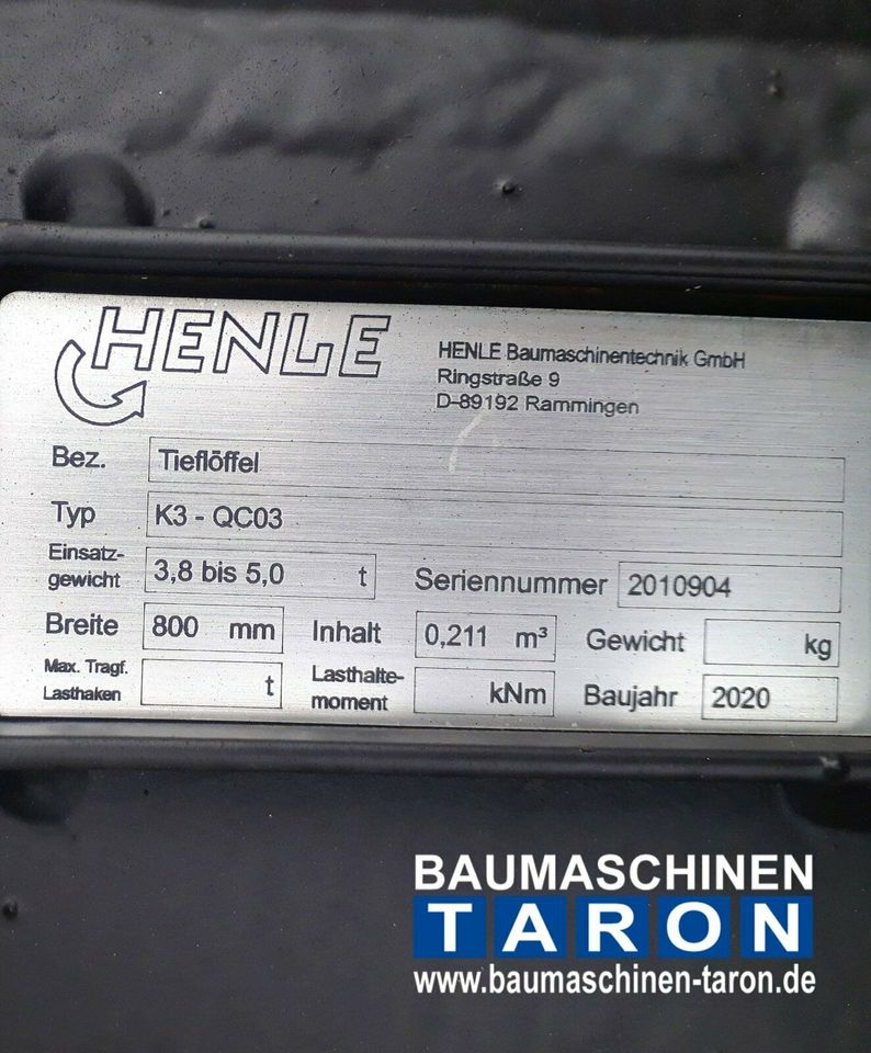 NEU Henle 80cm 211Liter MS03 Henle - 5to Tieflöffel / Schaufel in Butzbach