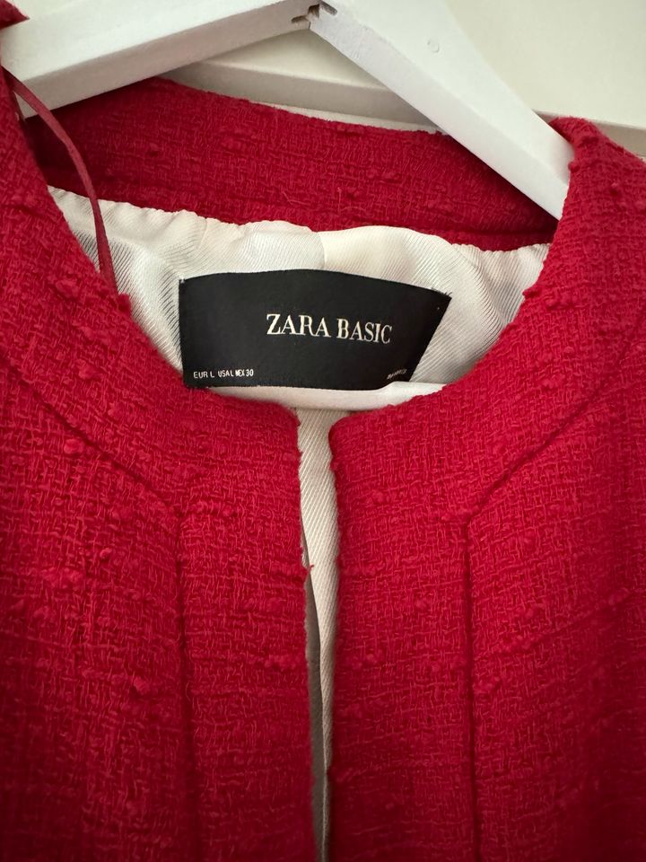 Zara Damen Blazer Jacke rot Tweed Gr. L 40 elegant in Hamburg