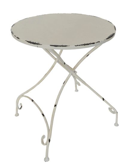 Tisch in shabby/vintage-Look Ø60cm Höhe72cm Gartentisch Metall in Eime
