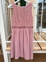 Kleid Cocktailkleid Spitze Pailetten altrosa Chiffon Hessen - Grünberg Vorschau