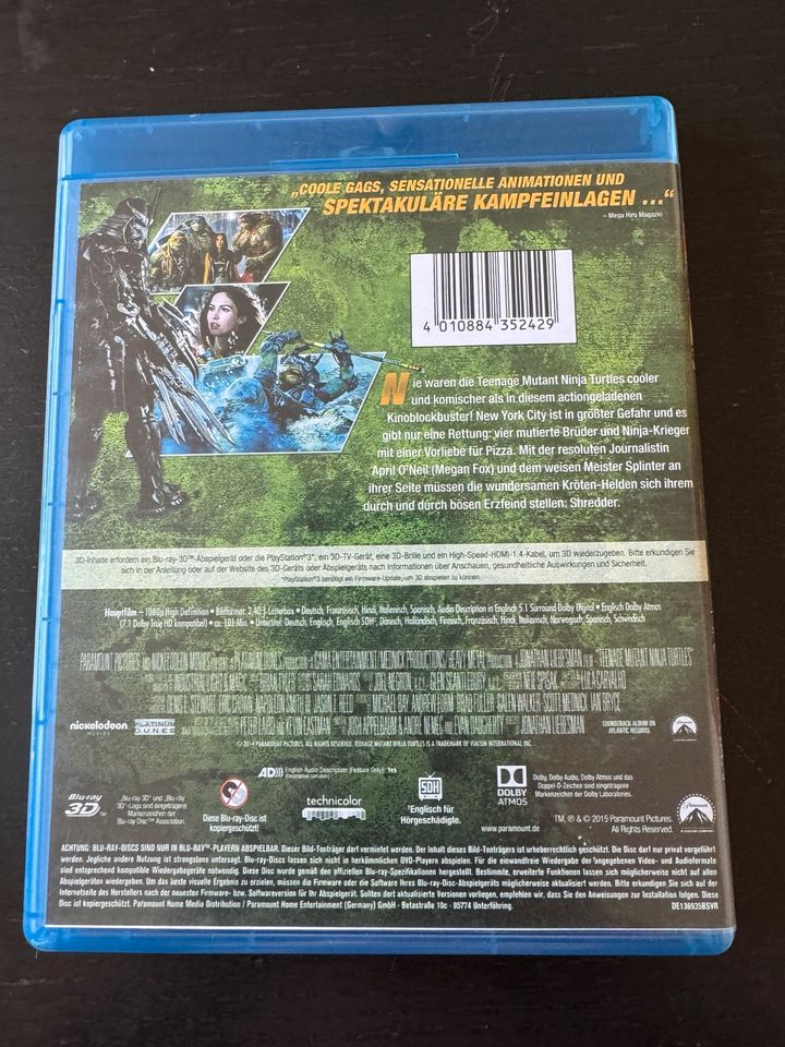 Teenage Mutants Ninja Turtles 3D Film DVD Blu-ray Disc in Hütschenhausen