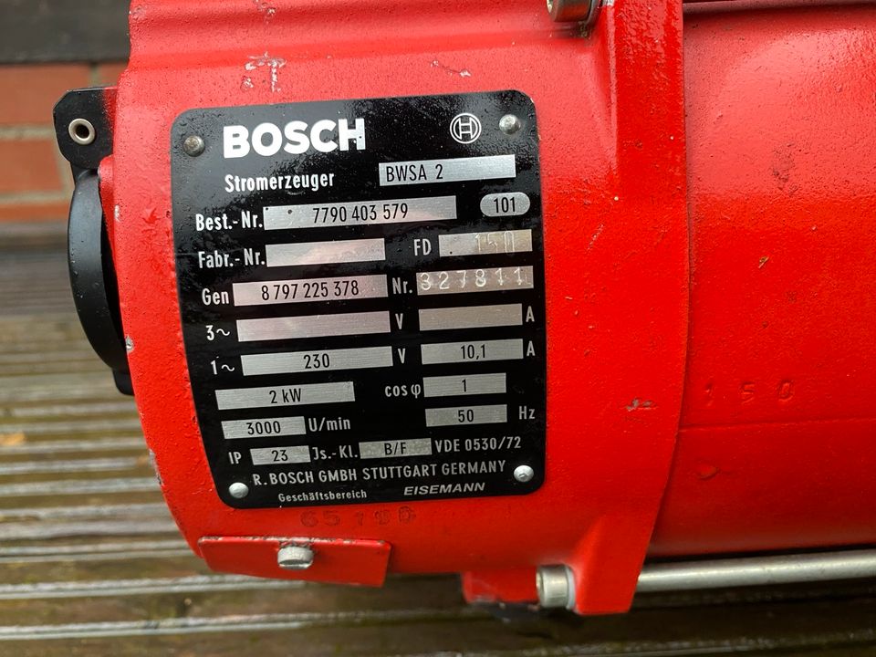 Bosch BWSA2 Stromerzeuger Notstromaggregat 2Kw in Hermannsburg