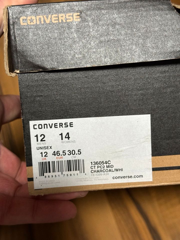 Converse Chucks Leder Dunkelgrau Gr. 46,5 in Dreieich