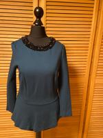 Hallhuber Langarmshirt Schößchenbluse Shirt mit Perlen Gr. 34 Hessen - Darmstadt Vorschau