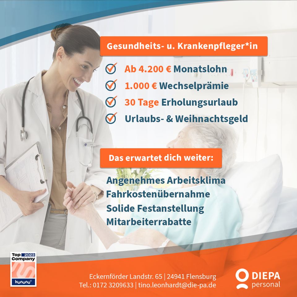 Gesundheits- und Krankenpfleger 4.200 EUR (Norderstedt) in Norderstedt