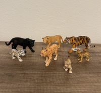 Schleich 7 Tiere Raubkatzen Panther Lux Jungtiere Tiger Löwe Nordrhein-Westfalen - Rahden Vorschau