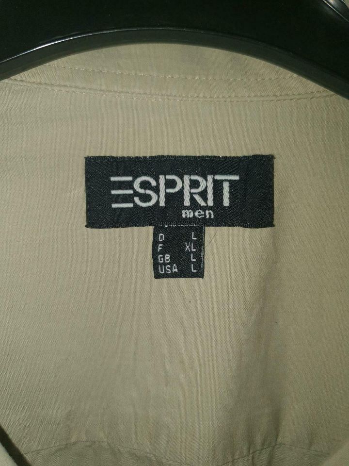 Esprit Hemd Größe L in Beige Langarm in Duisburg